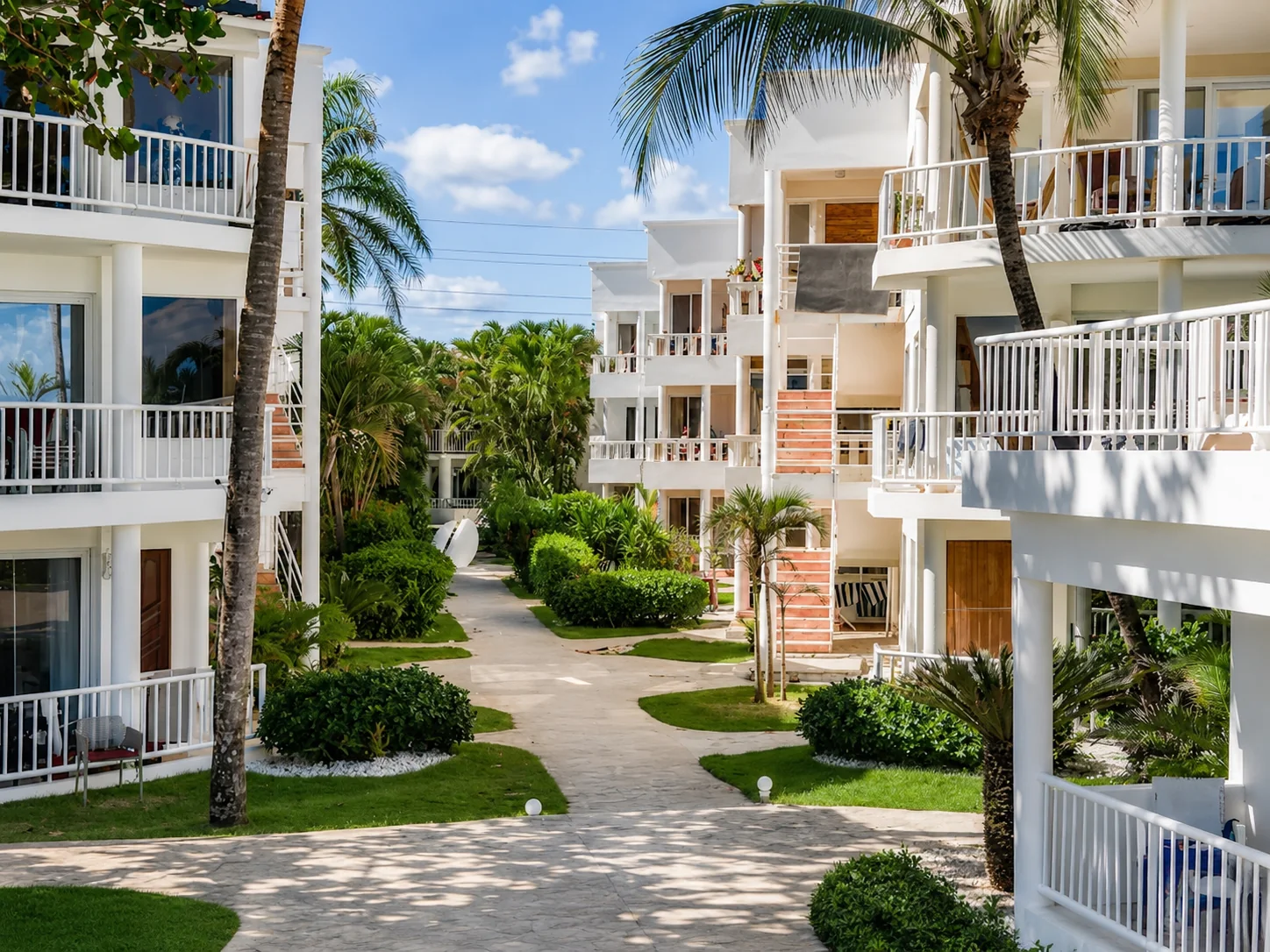 Landscaped courtyard inside the complex